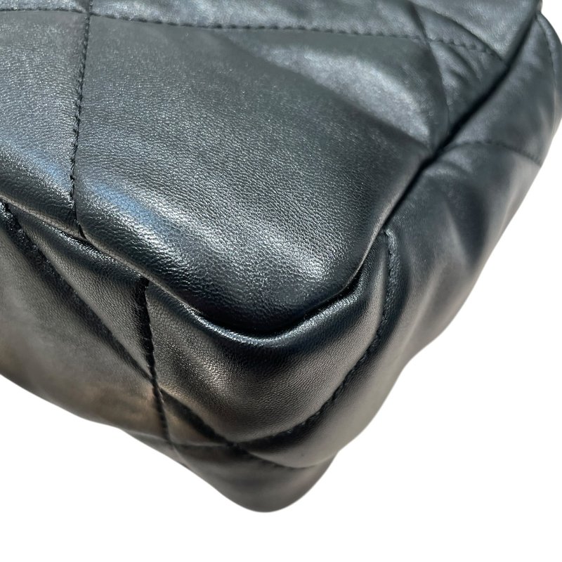 CHANEL 香奈兒 19 鍊條肩背包 油蠟皮 黑色 銀釦-9