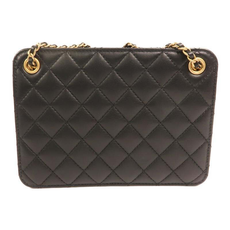 CHANEL 羊皮皮革CC Chain Accordion Bag金扣鏈帶肩背袋-1