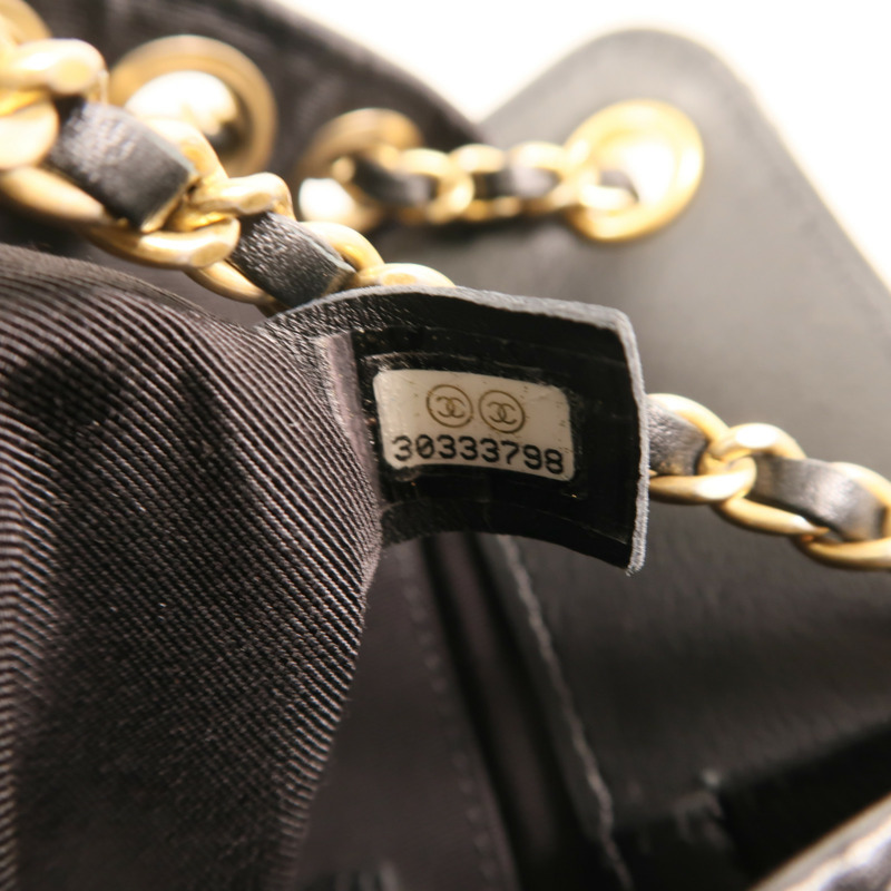 CHANEL 羊皮皮革CC Chain Accordion Bag金扣鏈帶肩背袋-6