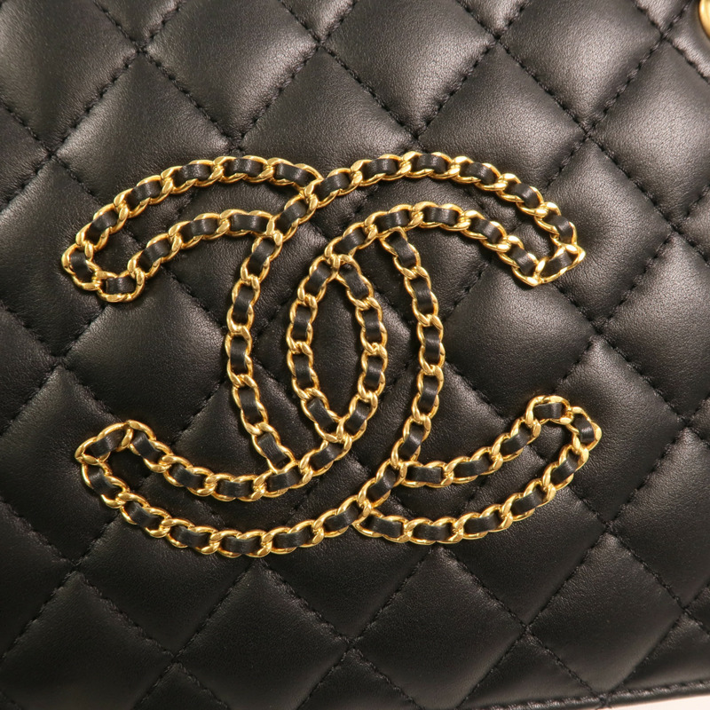 CHANEL 羊皮皮革CC Chain Accordion Bag金扣鏈帶肩背袋-8