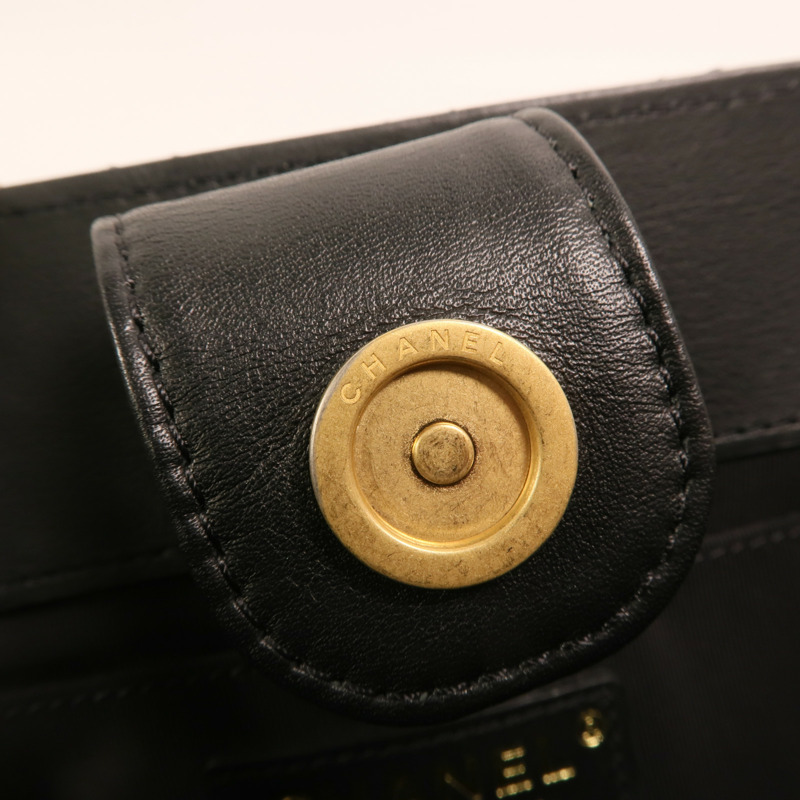 CHANEL 羊皮皮革CC Chain Accordion Bag金扣鏈帶肩背袋-11