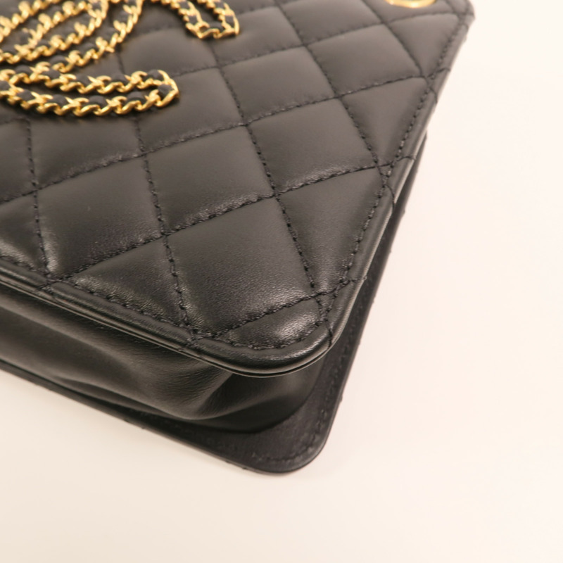 CHANEL 羊皮皮革CC Chain Accordion Bag金扣鏈帶肩背袋-12