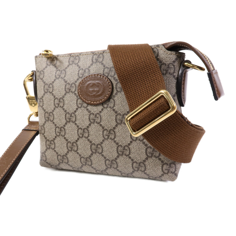 GUCCI 塗層帆布Interlocking G Messenger Bag金扣肩背袋-2