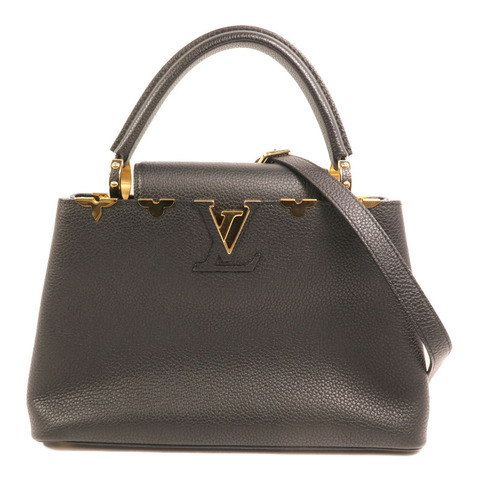 LOUIS VUITTON 牛皮皮革Capucines MM金扣手挽肩背兩用袋