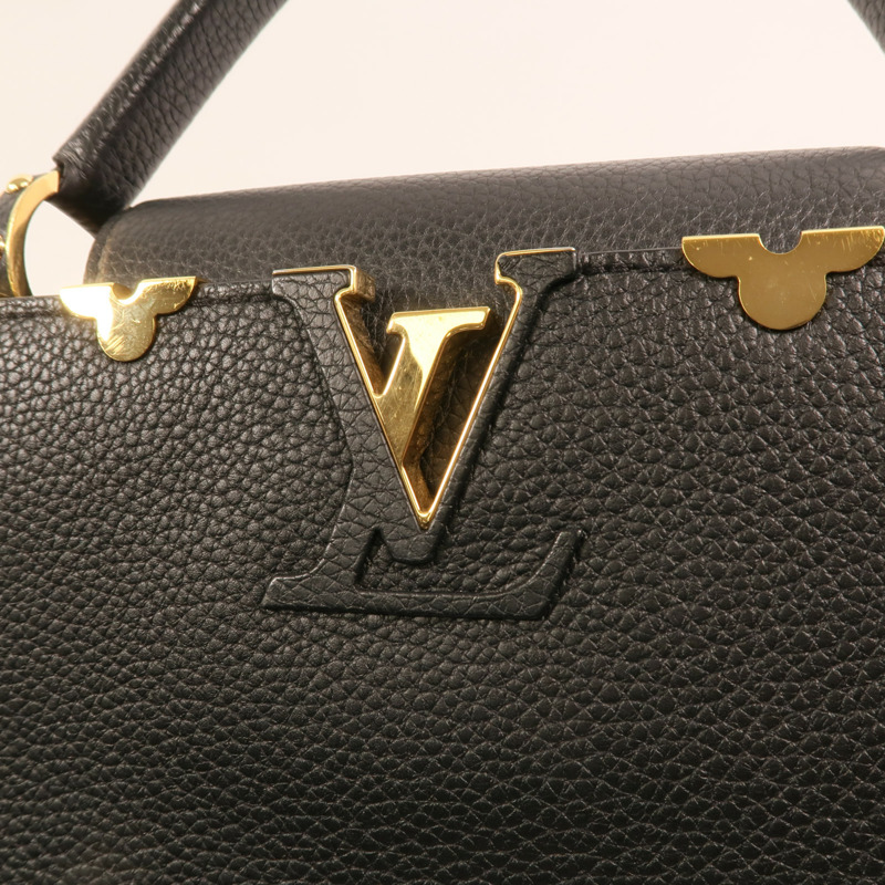 LOUIS VUITTON 牛皮皮革Capucines MM金扣手挽肩背兩用袋-6
