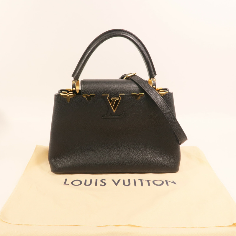 LOUIS VUITTON 牛皮皮革Capucines MM金扣手挽肩背兩用袋-9