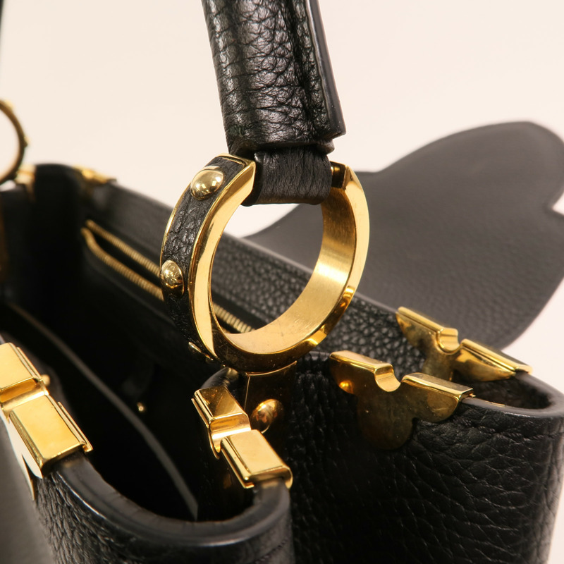 LOUIS VUITTON 牛皮皮革Capucines MM金扣手挽肩背兩用袋-15