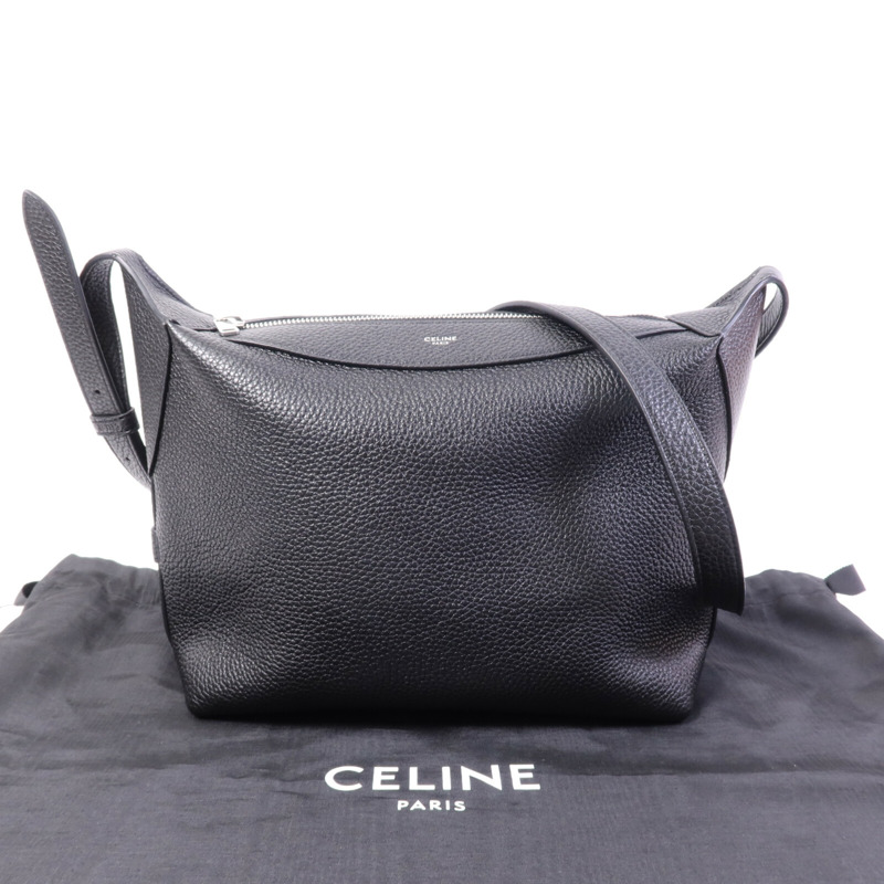 CELINE 牛皮皮革Harry銀扣肩背袋-8