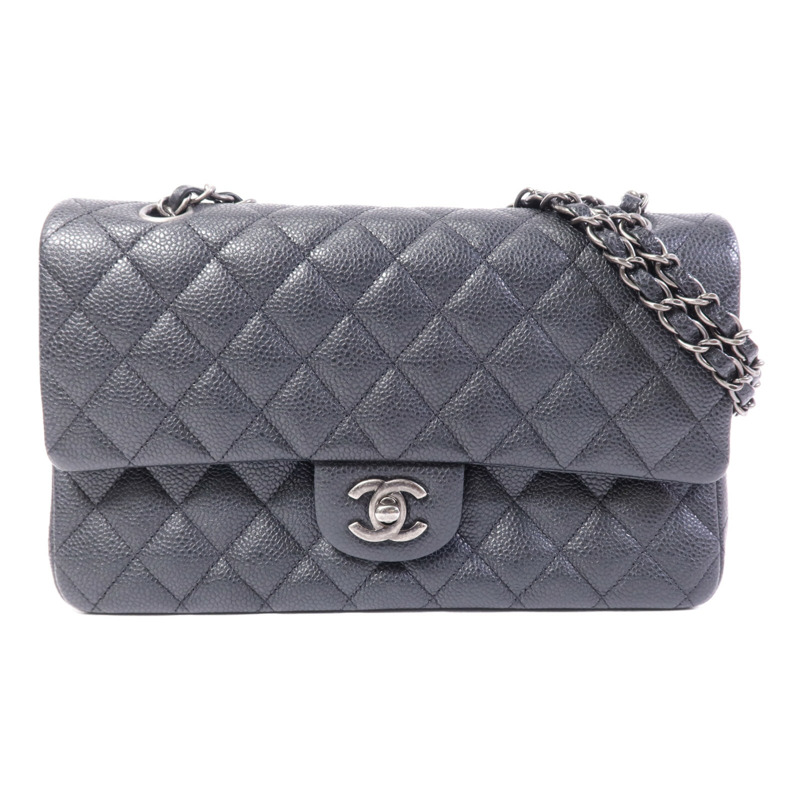 CHANEL 牛皮皮革Classic 25銀扣鏈帶肩背袋-0