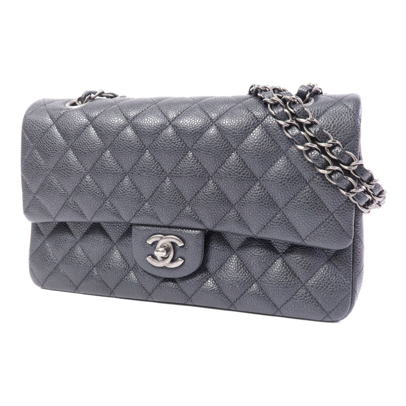 CHANEL 牛皮皮革Classic 25銀扣鏈帶肩背袋-2