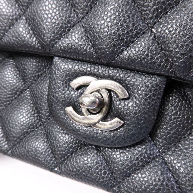 CHANEL 牛皮皮革Classic 25銀扣鏈帶肩背袋-6