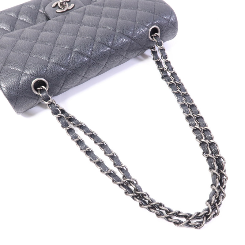 CHANEL 牛皮皮革Classic 25銀扣鏈帶肩背袋-8