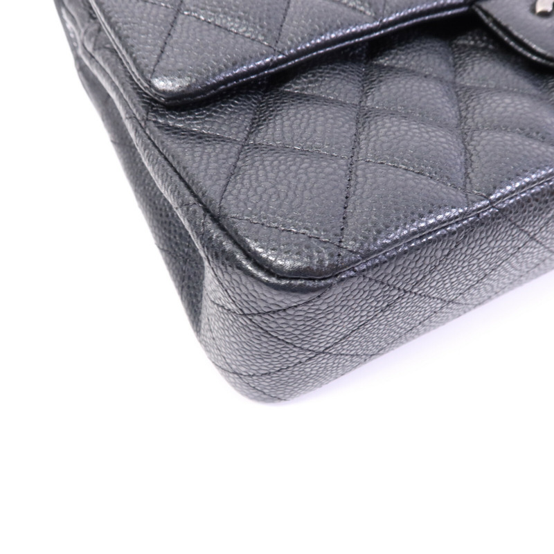 CHANEL 牛皮皮革Classic 25銀扣鏈帶肩背袋-11