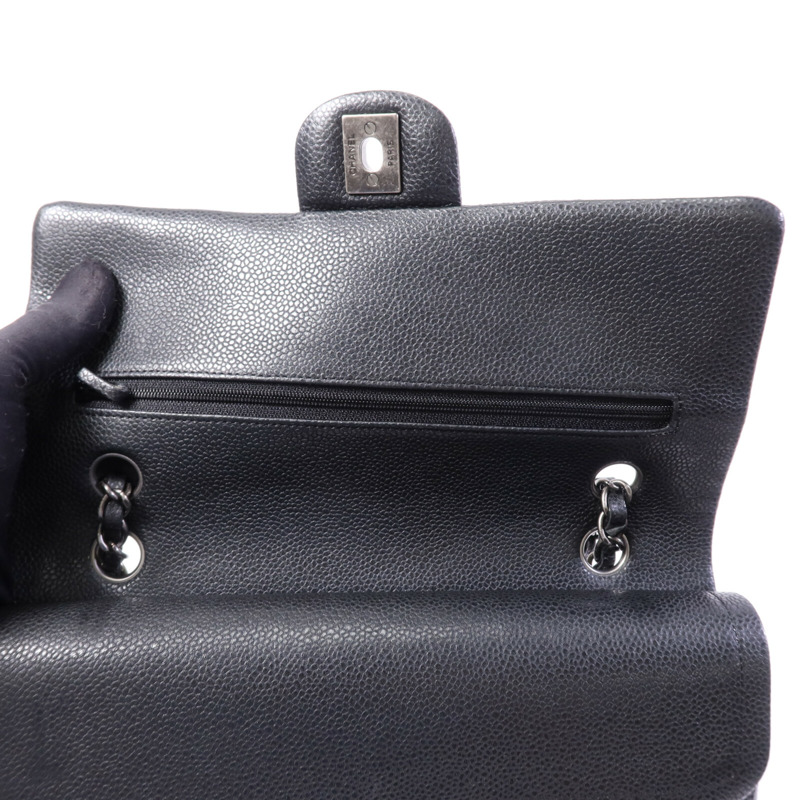 CHANEL 牛皮皮革Classic 25銀扣鏈帶肩背袋-14