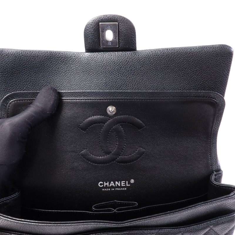 CHANEL 牛皮皮革Classic 25銀扣鏈帶肩背袋-15
