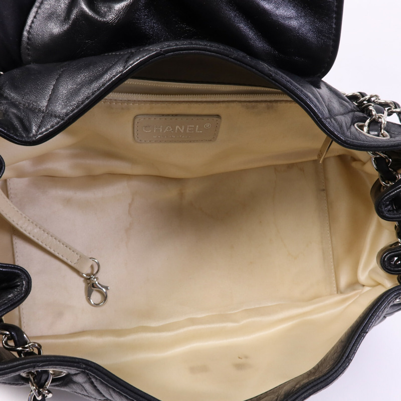 CHANEL 牛皮皮革Weat Accordion Flap銀扣鏈帶肩背袋-4