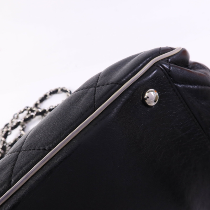 CHANEL 牛皮皮革Weat Accordion Flap銀扣鏈帶肩背袋-15