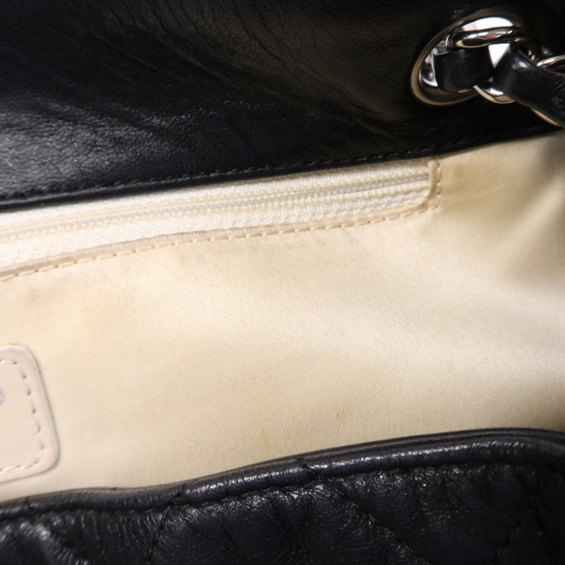 CHANEL 牛皮皮革Weat Accordion Flap銀扣鏈帶肩背袋-21