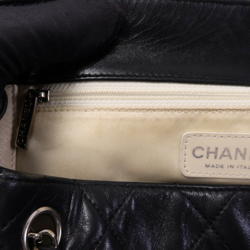 CHANEL 牛皮皮革Weat Accordion Flap銀扣鏈帶肩背袋-22