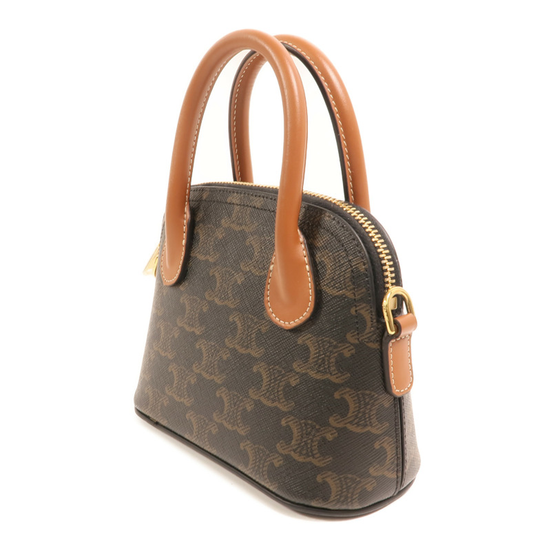 CELINE 塗層帆布Mini Honorine金扣手挽肩背兩用袋-2