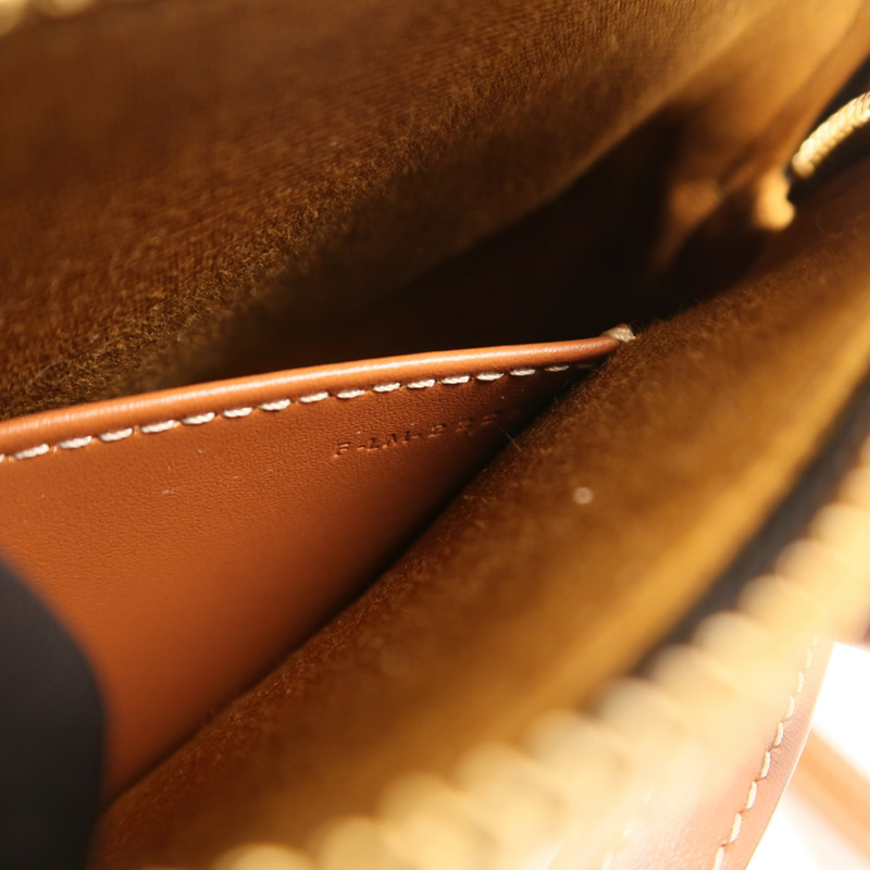 CELINE 塗層帆布Mini Honorine金扣手挽肩背兩用袋-6