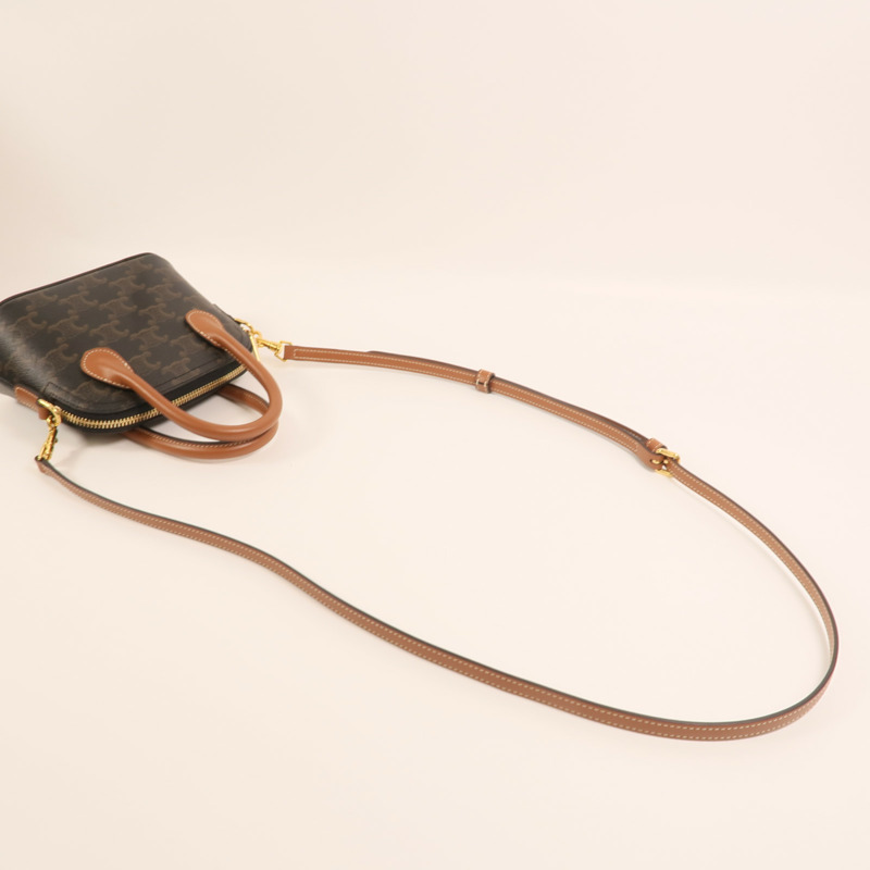 CELINE 塗層帆布Mini Honorine金扣手挽肩背兩用袋-7