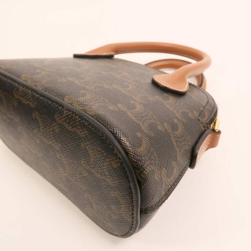 CELINE 塗層帆布Mini Honorine金扣手挽肩背兩用袋-11