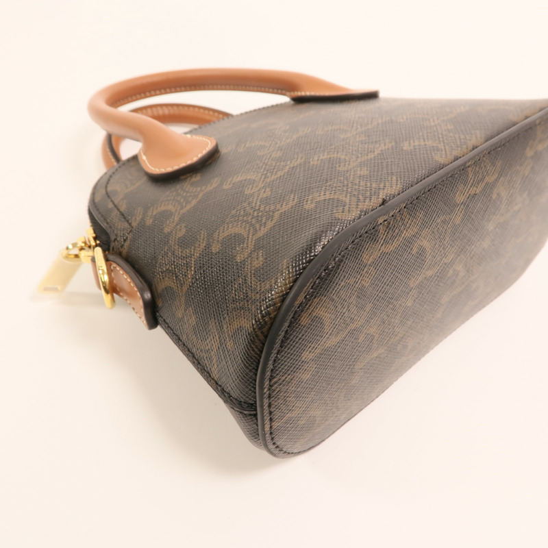 CELINE 塗層帆布Mini Honorine金扣手挽肩背兩用袋-12