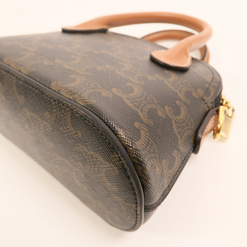 CELINE 塗層帆布Mini Honorine金扣手挽肩背兩用袋-13