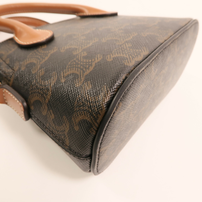 CELINE 塗層帆布Mini Honorine金扣手挽肩背兩用袋-14