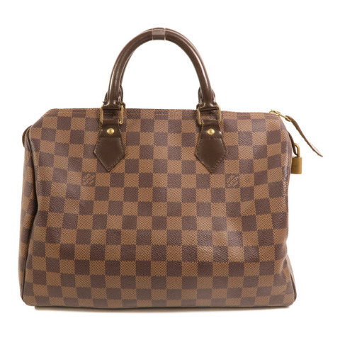 LOUIS VUITTON Damier Speedy 30金扣手挽袋