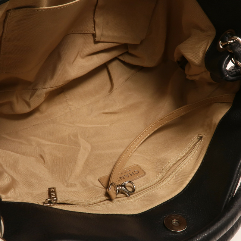 CHANEL 牛皮皮革Timeless銀扣鏈帶肩背袋-4