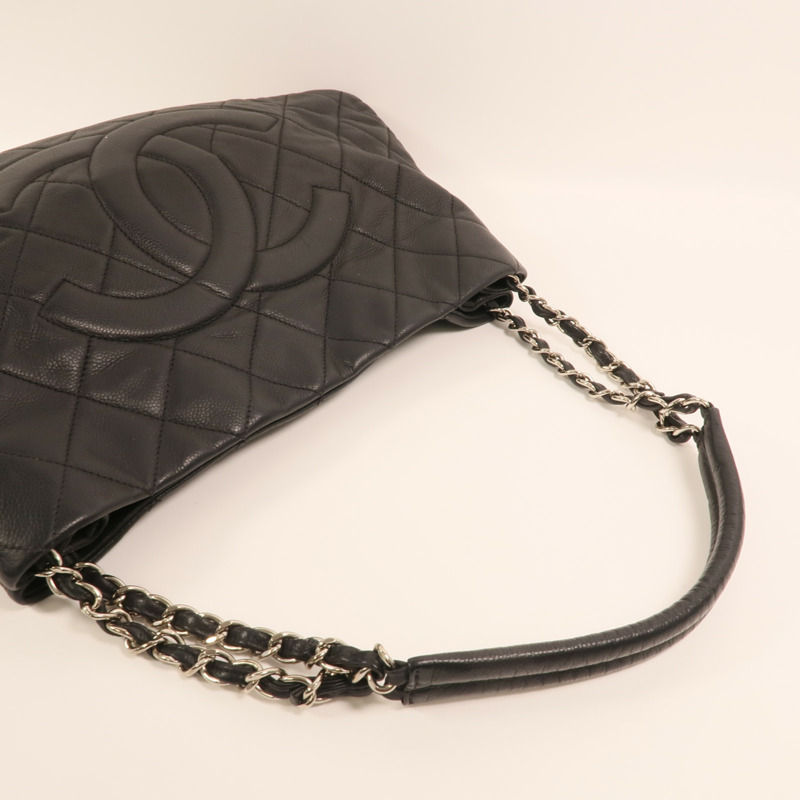 CHANEL 牛皮皮革Timeless銀扣鏈帶肩背袋-7