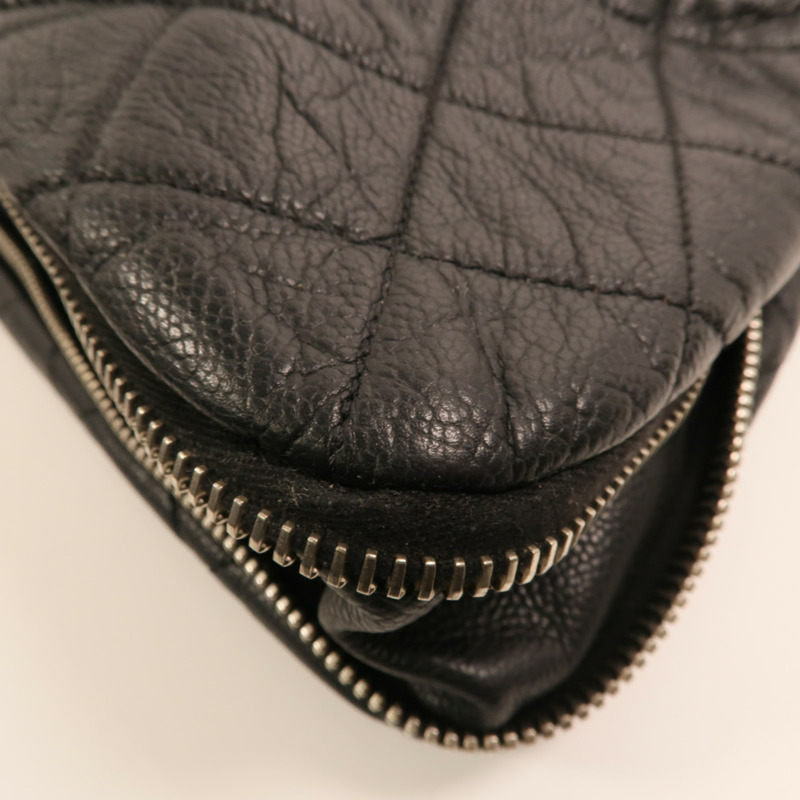 CHANEL 牛皮皮革Timeless銀扣鏈帶肩背袋-11