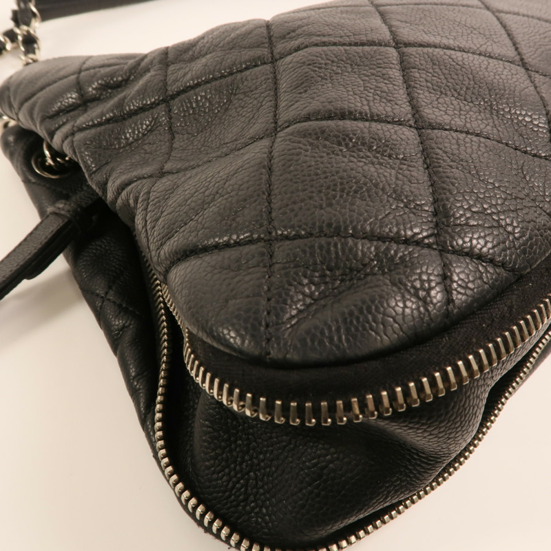 CHANEL 牛皮皮革Timeless銀扣鏈帶肩背袋-12