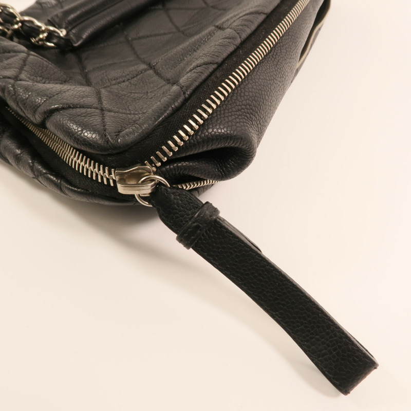 CHANEL 牛皮皮革Timeless銀扣鏈帶肩背袋-13