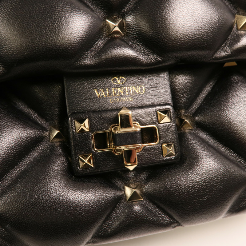 Valentino 羊皮皮革Candystud金扣手挽肩背兩用袋-8