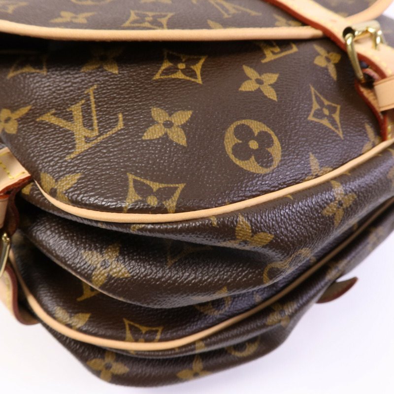 LOUIS VUITTON Monogram Saumur BB金扣手挽肩背兩用袋-14