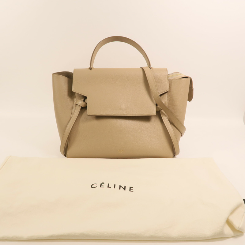 CELINE 牛皮皮革Mini Belt Bag金扣手挽肩背兩用袋-10
