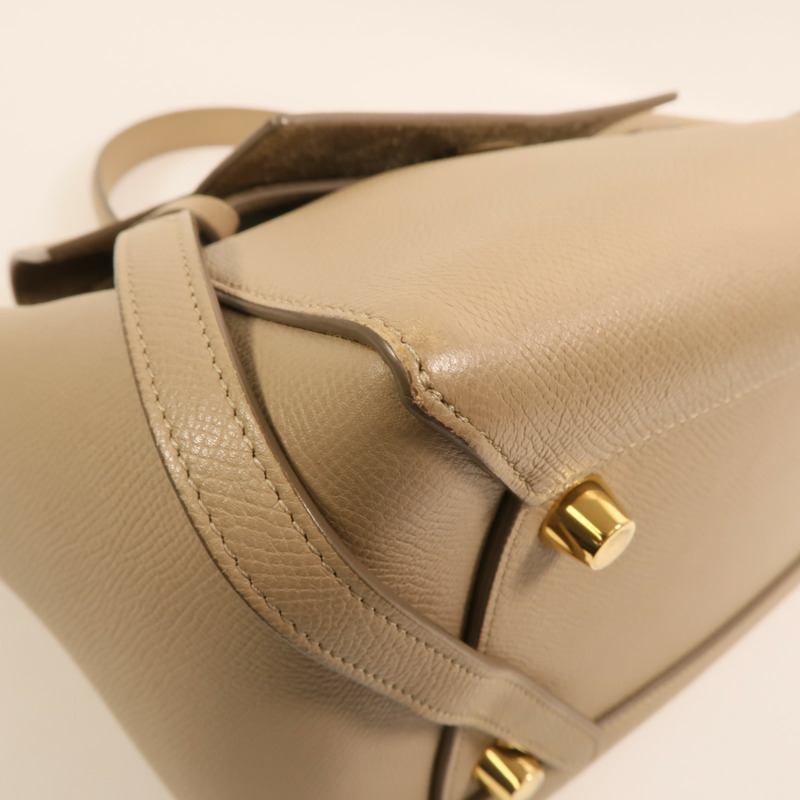 CELINE 牛皮皮革Mini Belt Bag金扣手挽肩背兩用袋-12