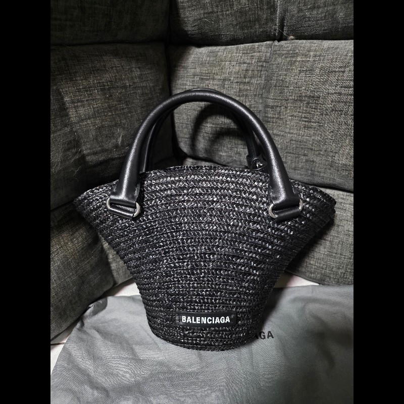 [全新]Balenciaga 巴黎世家 黑色草編包-0