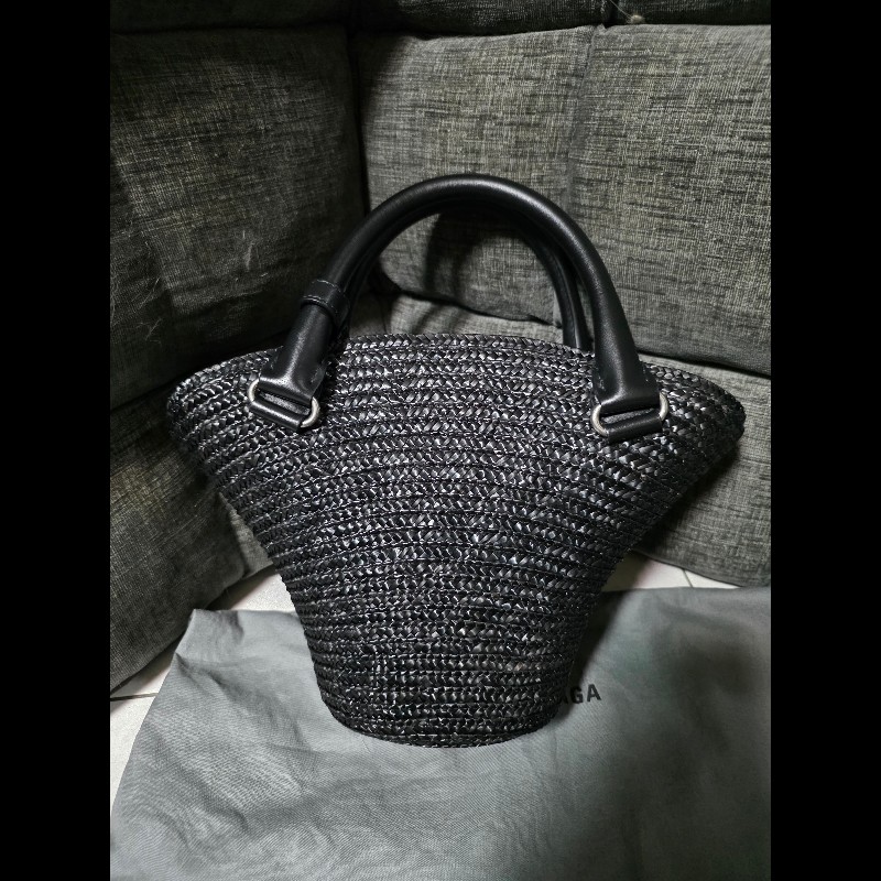 [全新]Balenciaga 巴黎世家 黑色草編包-1