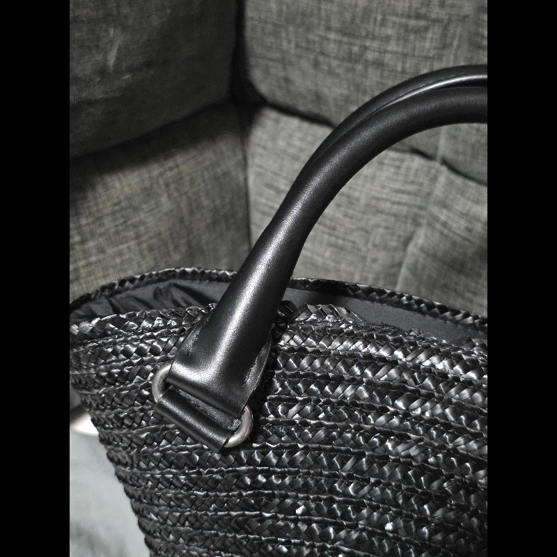 [全新]Balenciaga 巴黎世家 黑色草編包-3