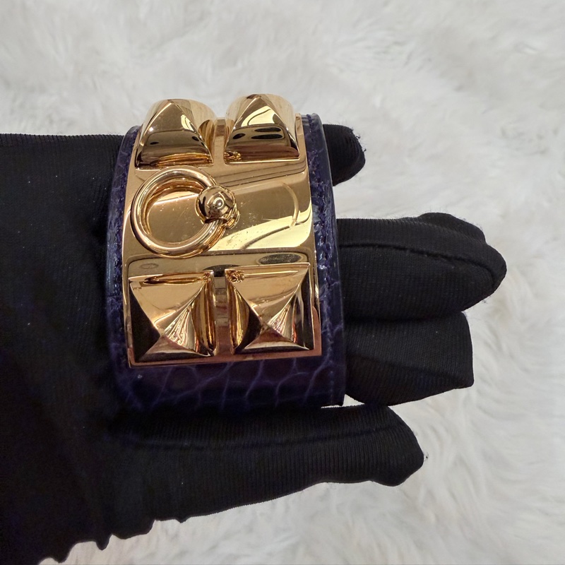 Hermes/ Collier de Chien (CDC)/ 紫金 鱷魚皮-2