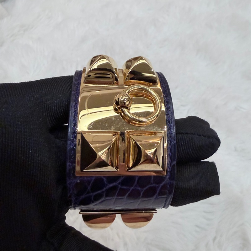 Hermes/ Collier de Chien (CDC)/ 紫金 鱷魚皮-3