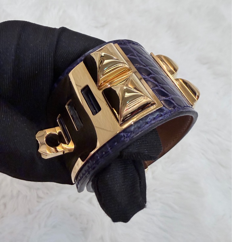 Hermes/ Collier de Chien (CDC)/ 紫金 鱷魚皮-4