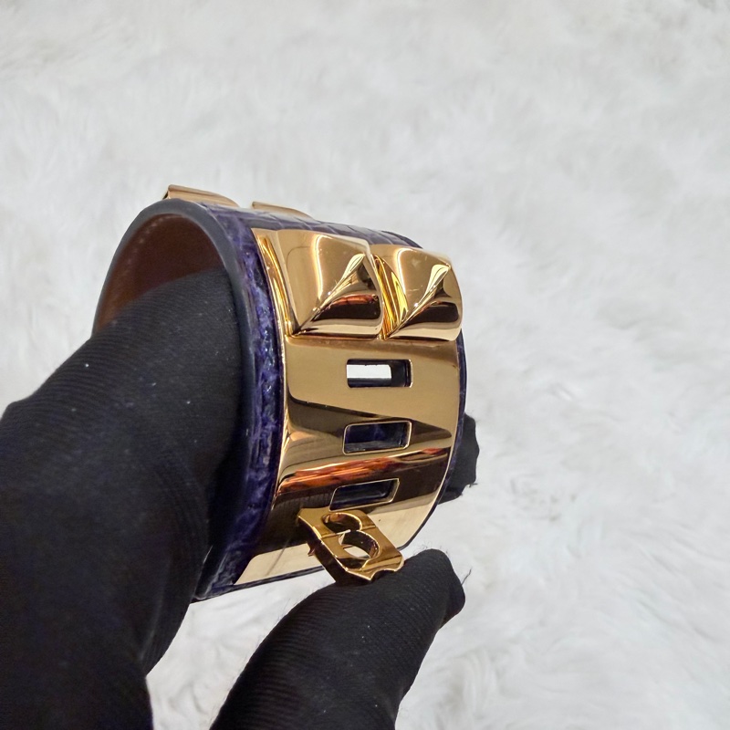 Hermes/ Collier de Chien (CDC)/ 紫金 鱷魚皮-5