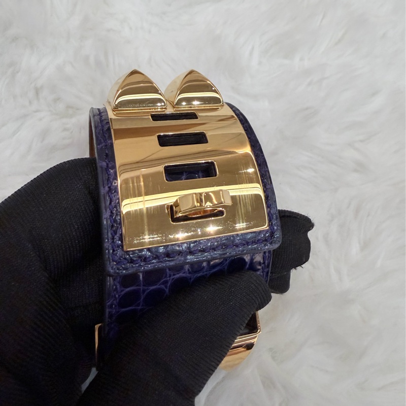 Hermes/ Collier de Chien (CDC)/ 紫金 鱷魚皮-6