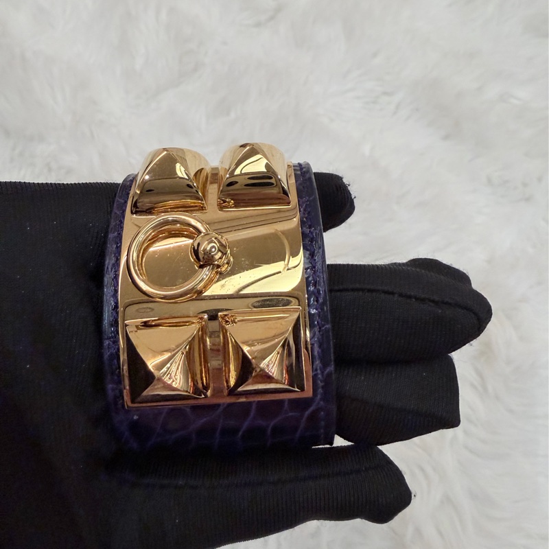 Hermes/ Collier de Chien (CDC)/ 紫金 鱷魚皮-10
