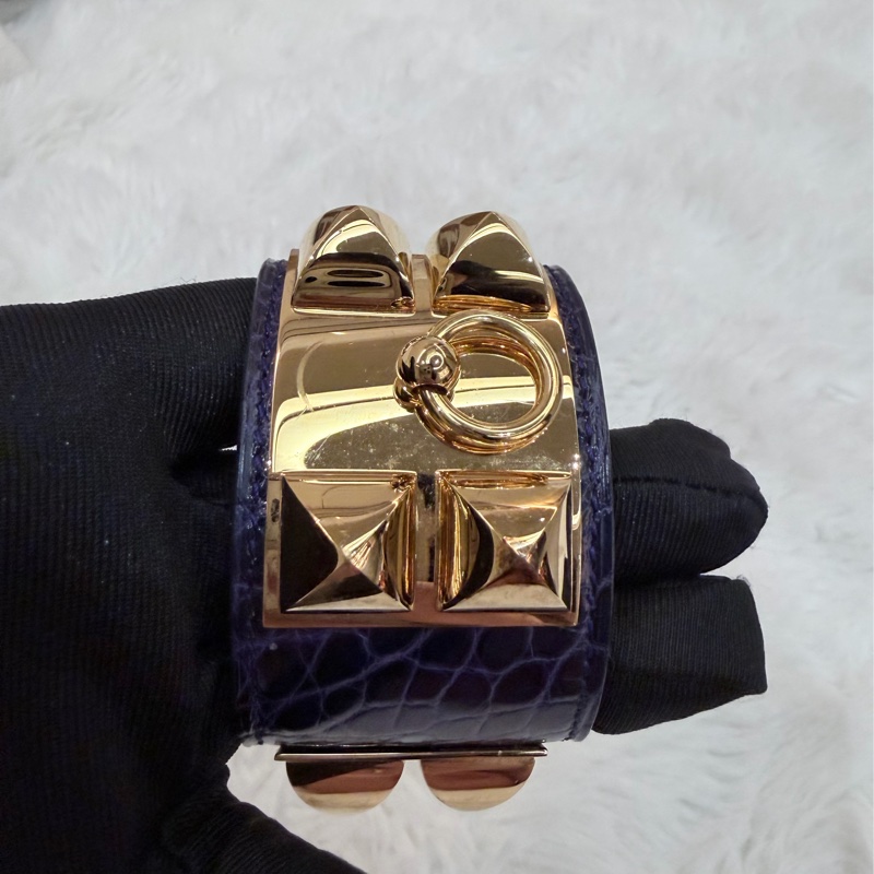 Hermes/ Collier de Chien (CDC)/ 紫金 鱷魚皮-11